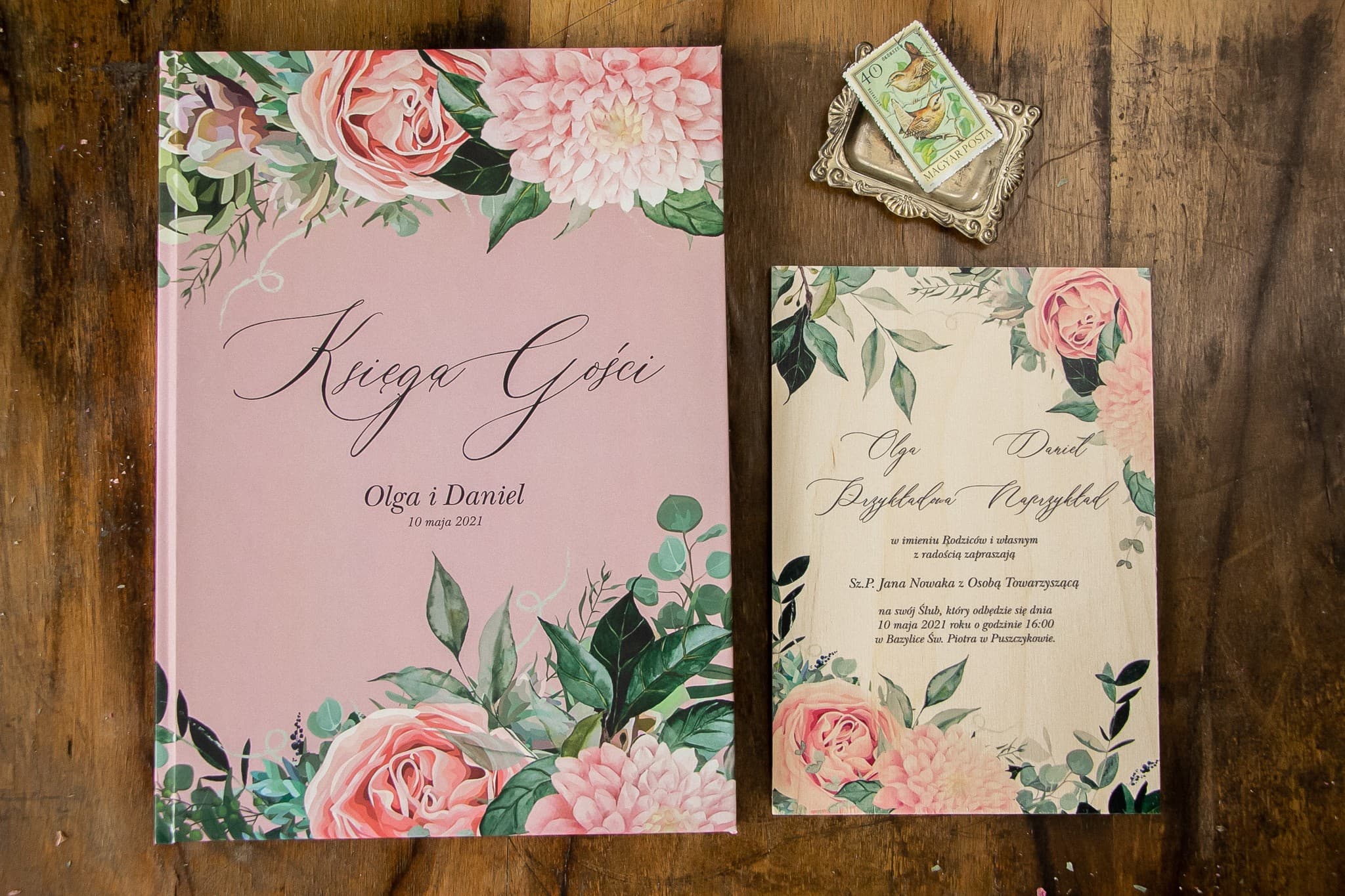 Personalized Pink Peony Flower Guest Book | Elegant Wedding Keepsake A4 | Topaz No. 4 - 3