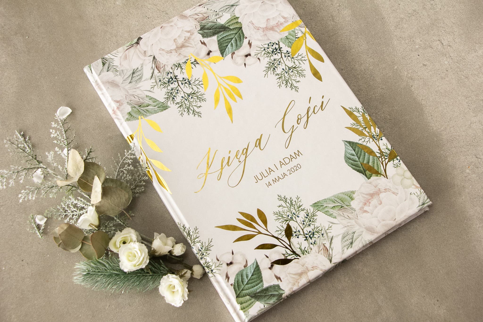Elegant Gold Branch Guest Book, Personalized A4 | Wedding Guest Book | Rubin No. 6 - 2