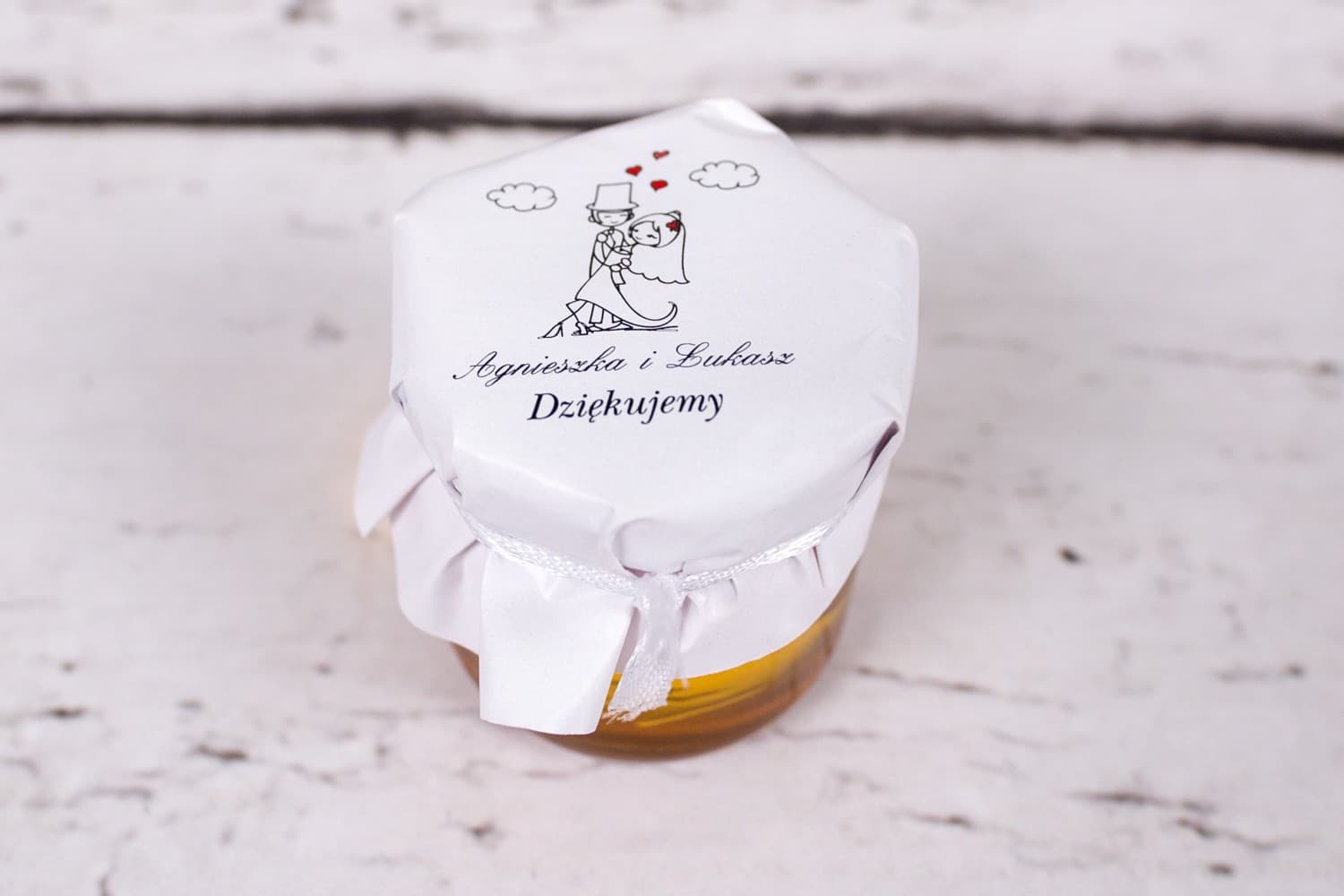 Natural Honey Jar Bueno No. 9 – Sweet Thank You with Bride and Groom Illustration