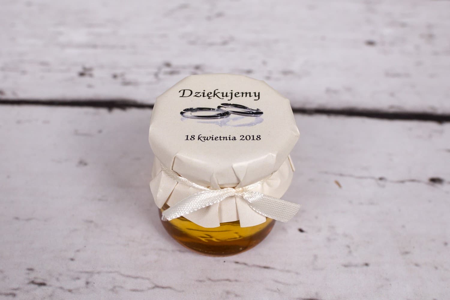 Arte No. 2 Wedding Favour Honey – Polish Honey with Wedding Rings Motif