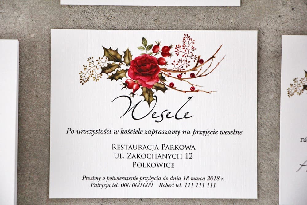 Winter Wedding Insert with Roses and Cinnamon, Festive Invitation Card | Invitation Information Inserts | Pistachio No. 14