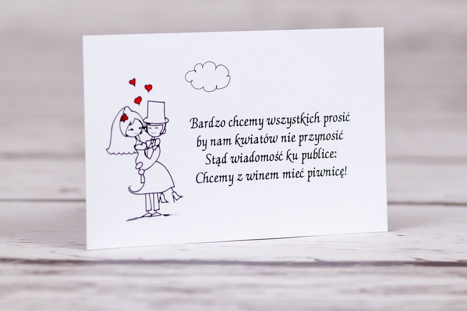 Funny Wedding Invitation Insert Cards with Couple Illustration, Custom Text | Bueno No. 8