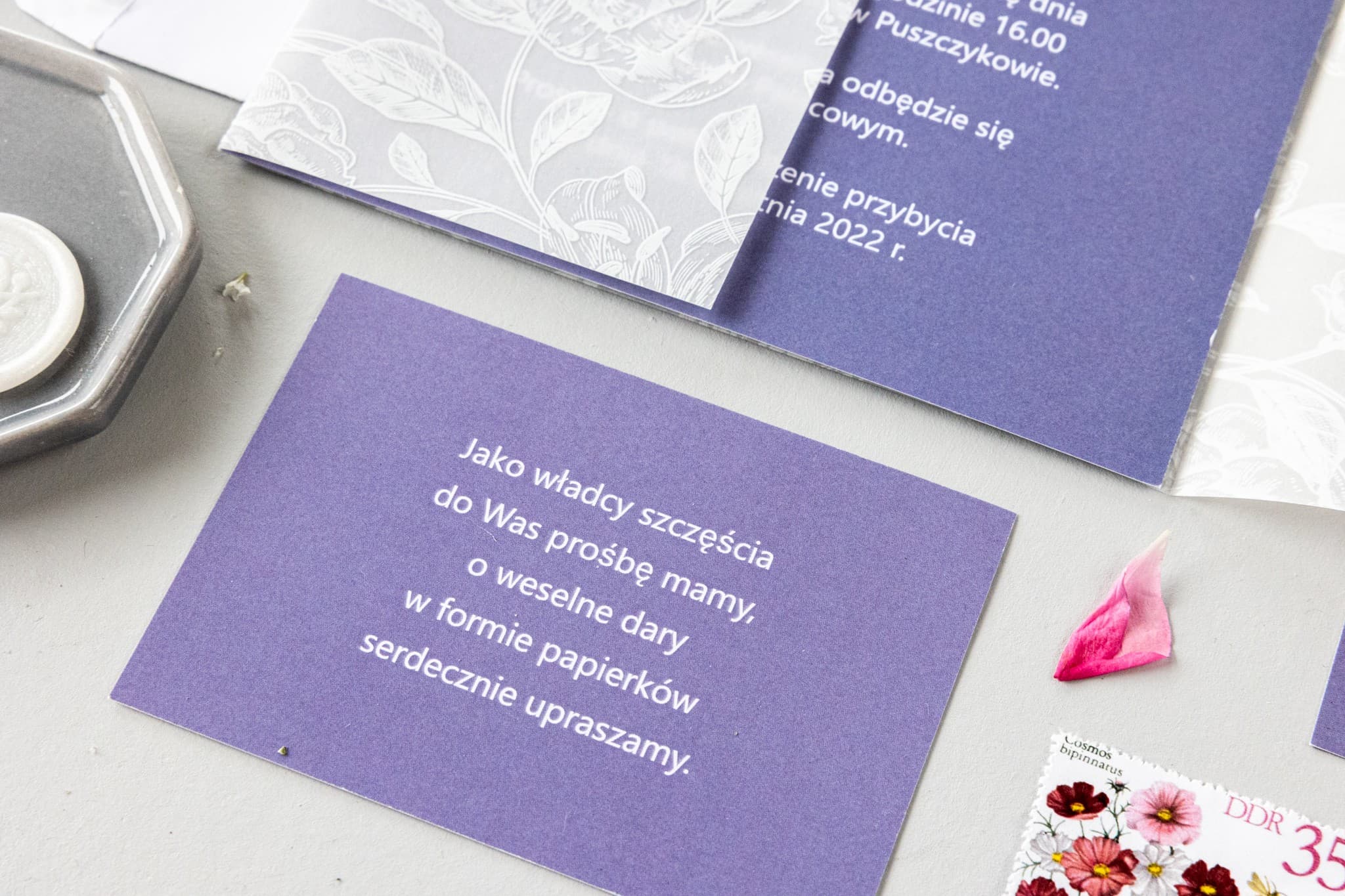 Elegant Money Poem Cards, Gift Poem | Satin Wedding Invitation Inserts | Nefryt No. 3