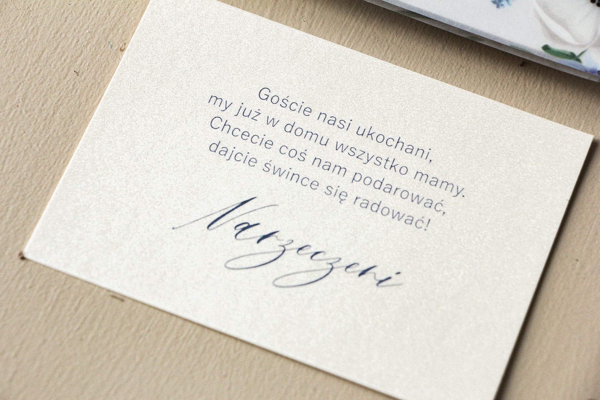 Pearlescent Ecru Information Card | Wedding Invitation Insert | Opal No. 7