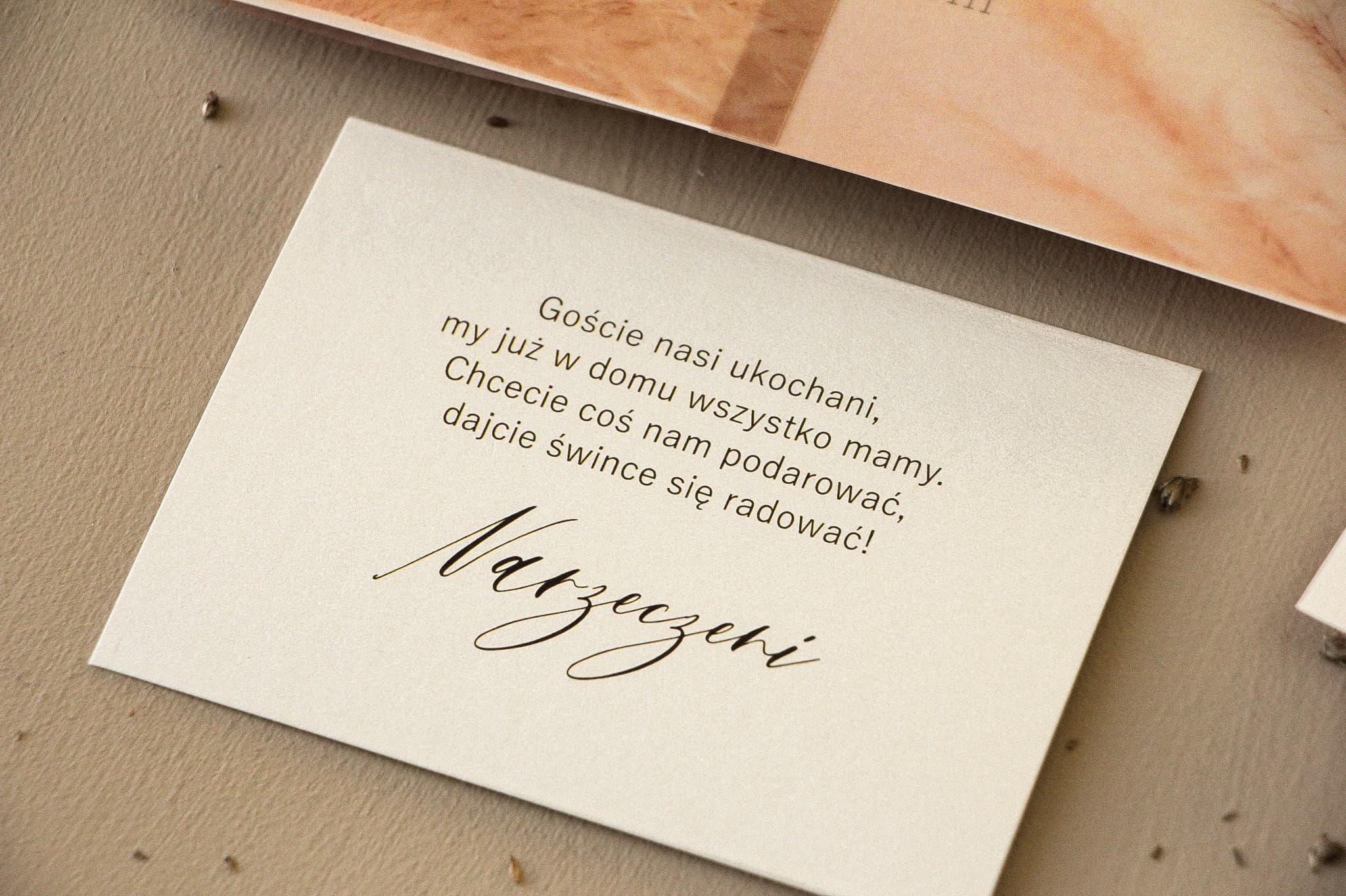 Silver Foiled Pearl Ecru Wedding Invitation Insert | Information Card | Opal No. 1