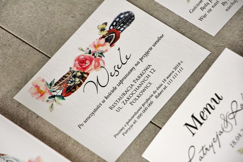 Boho Wedding Invitation Insert Card with Butterfly and Roses | Information Card, Wishing Well | Pistachio No. 16