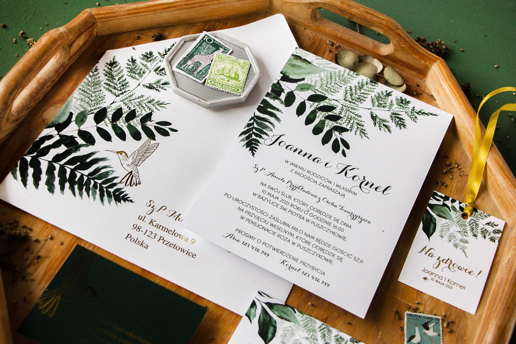 Fern Wedding Invitation Sample, Botanical Design | Order Wedding Invitation Samples | Design 5