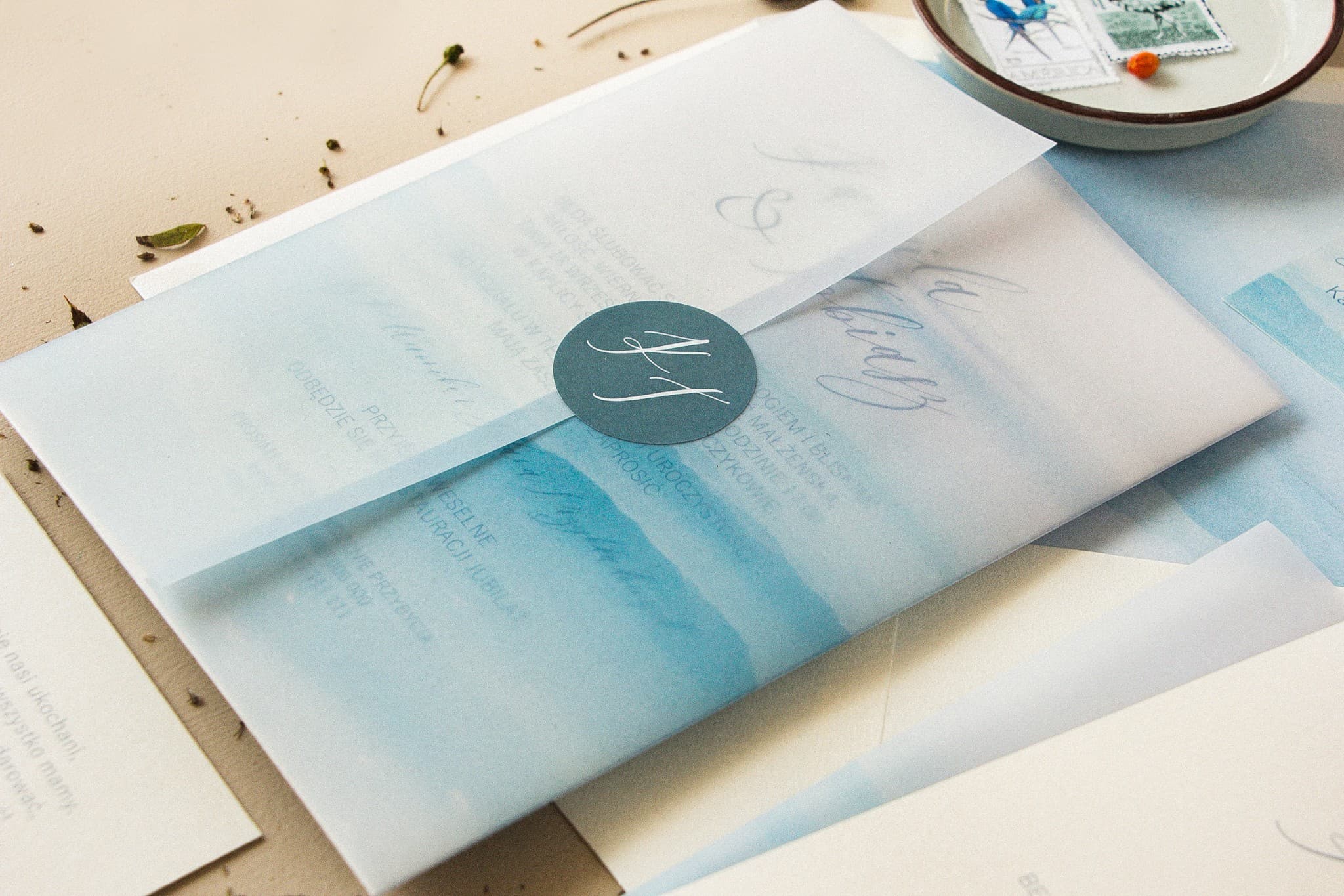 Wedding Invitation Sample | Check Paper and Print Quality, Watercolour Flowers | Opal No. 4