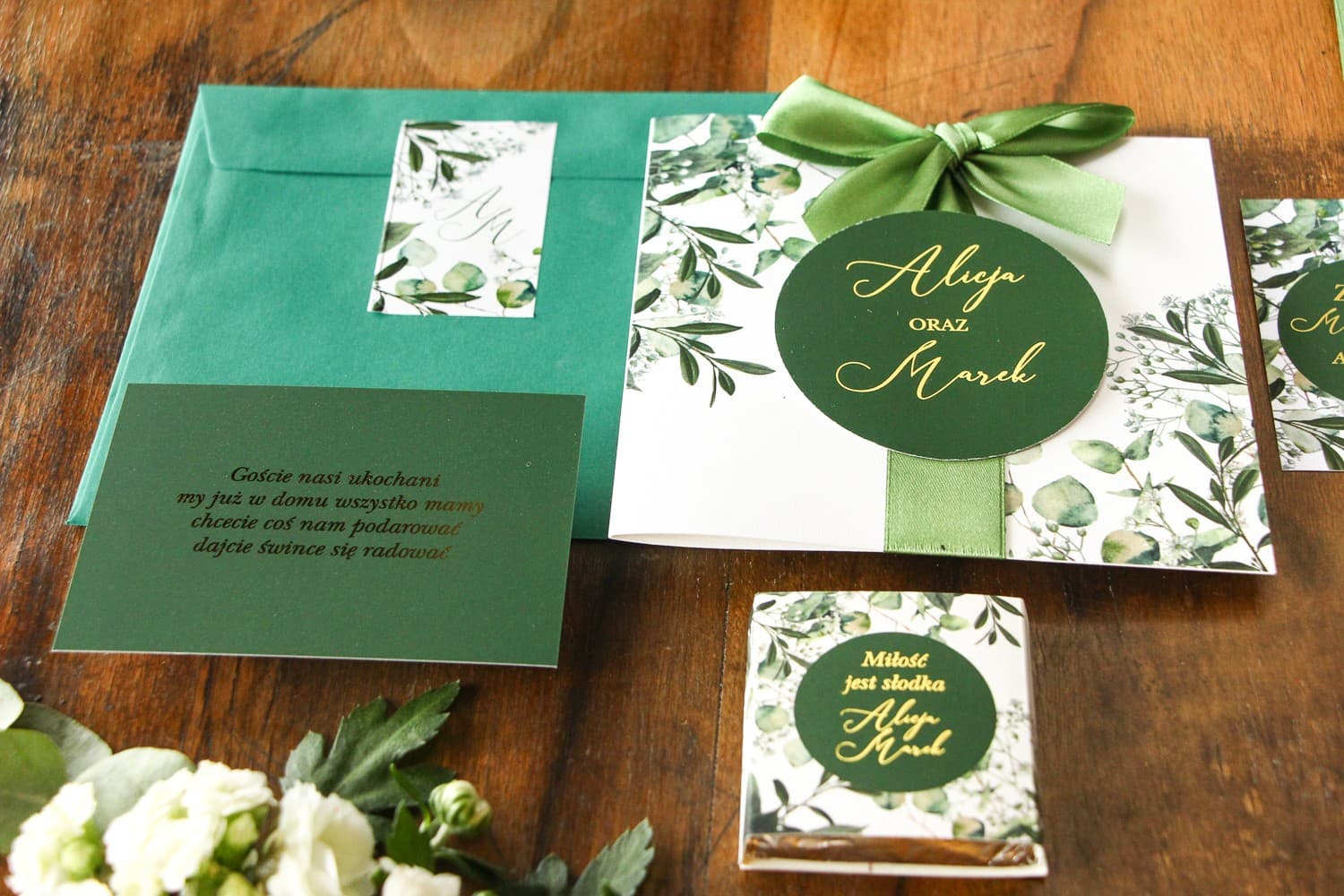 Eucalyptus and Baby's Breath Invitation Sample | Greenery Wedding Invitation Samples | Soreli No. 5