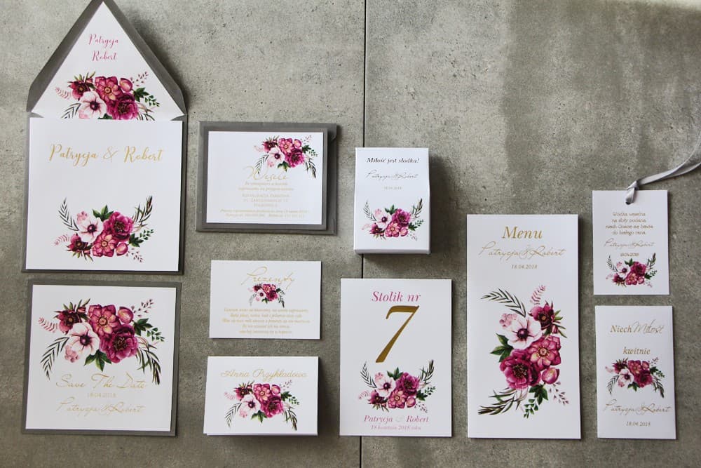 Cykade No. 5 Wedding Invitations – Gilded Anemones - 2