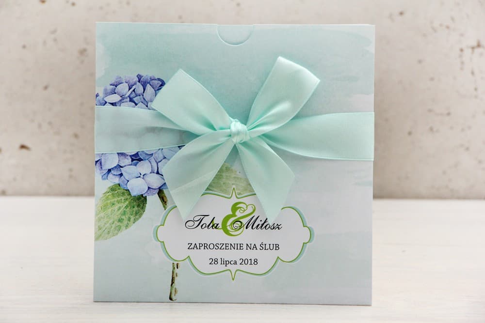 Felicja No. 16 Wedding Invitations – Blue Hydrangea and Sage Green - 3