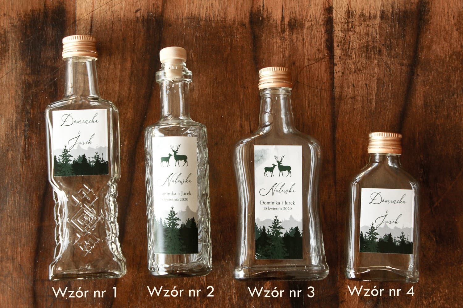 Wedding Liqueur Bottles with Deer Motif | Personalized Wedding Favours | Delize No. 1 - 2