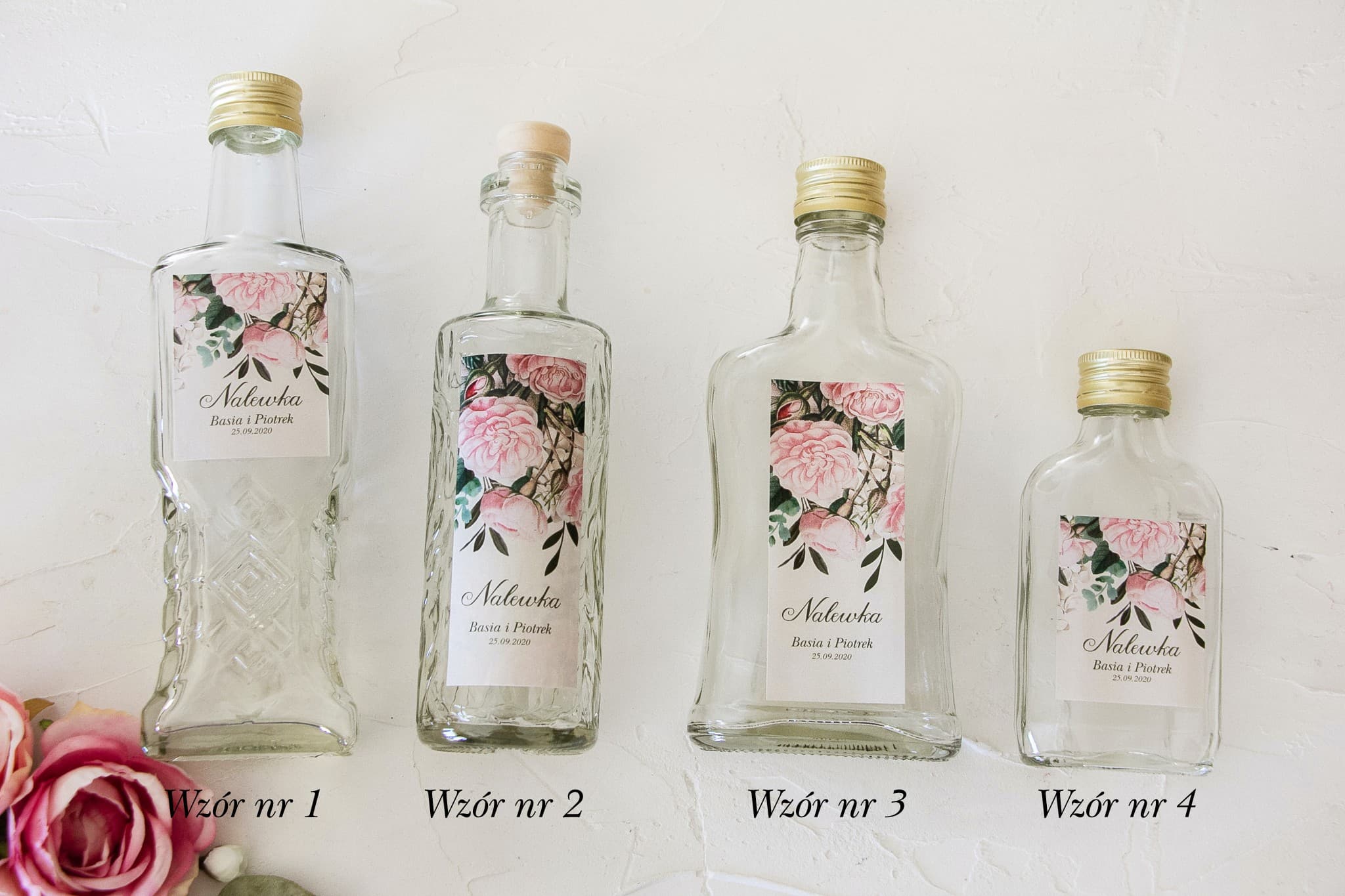 Wedding Liqueur Bottles with Hydrangea Label | Wedding Favours | Korani No. 1 - 2