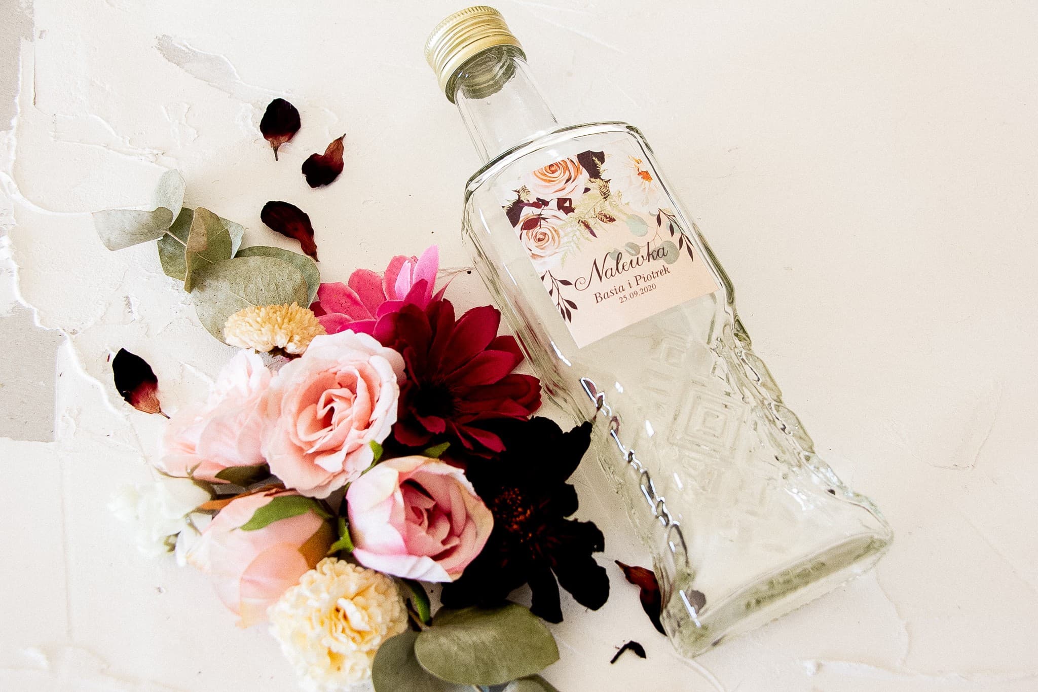 Personalized Glass Liqueur Bottles 100ml 200ml | Wedding Favours | Korani No. 2