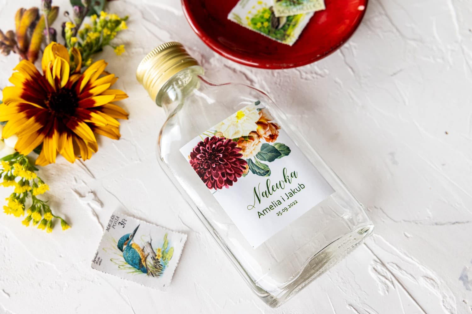 Elegant Wedding Liquor Bottles with Floral Label | Wedding Favours | Korani No. 13 - 2