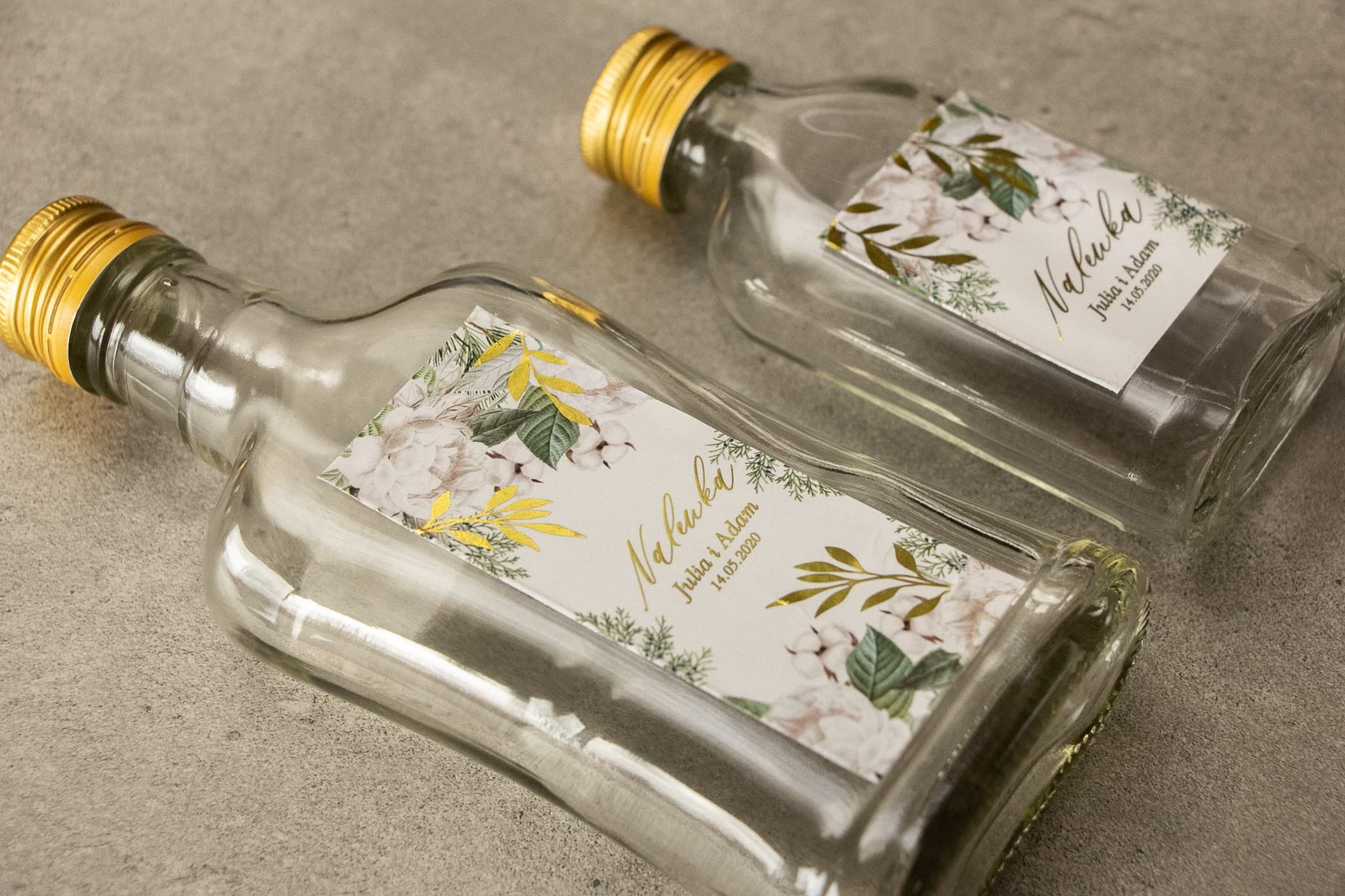 Glamour Style Wedding Favour Liquor Bottles with Gilded Branches Rubin No. 6 - 3