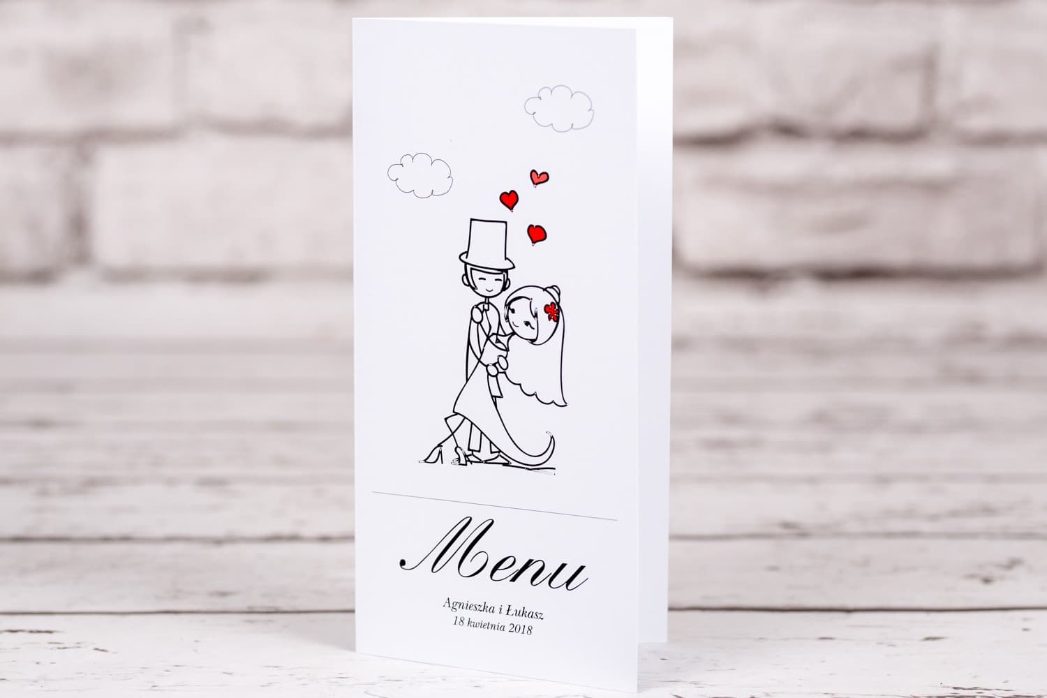 Fun Wedding Menu with Dancing Couple Graphic | Table Menu Card | Bueno No. 4