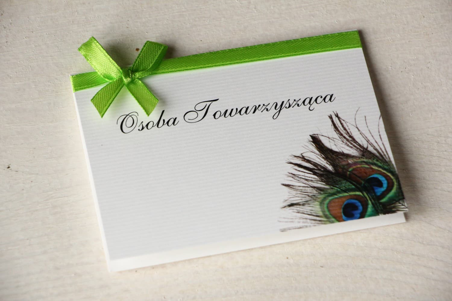 Magnet No. 1 Wedding Place Cards – Peacock Feather Motif