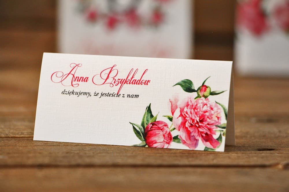 Watercolour No. 6 Wedding Place Cards – Amaranth Peony Table Name Cards