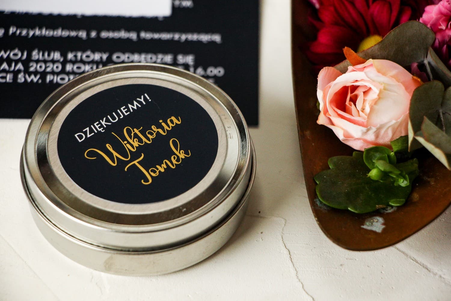 Emerald No. 1 Soy Tin Candle – Navy Blue Favour with Gold Foiling