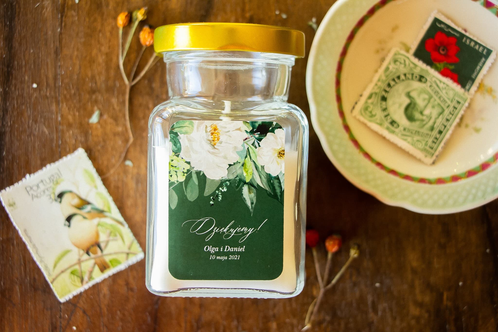 Topaz No. 2 Scented Glass Candle – Bottle Green Wedding Favours