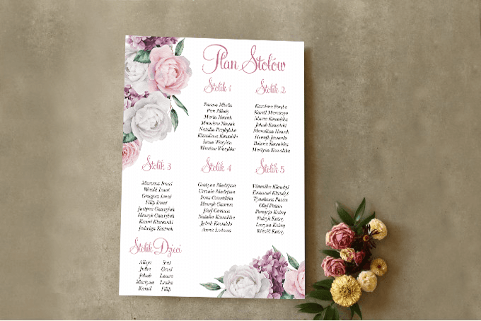 Peony Poster Wedding Seating Chart | Venue Guest Layout | Cykade No. 16