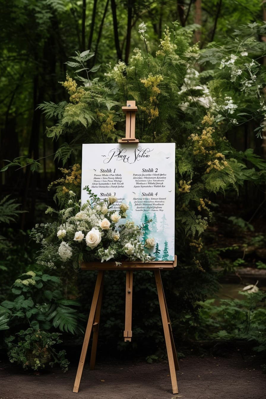 Pastel Seating Plan with Watercolor Flowers | Elegant Glamour Wedding Guest Chart | Pastel No. 7