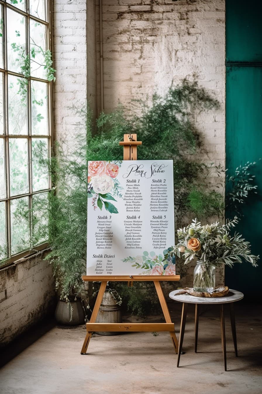 Eucalyptus and Peonies Wedding Seating Plan | Glamour Guest Board | Pastel No. 8