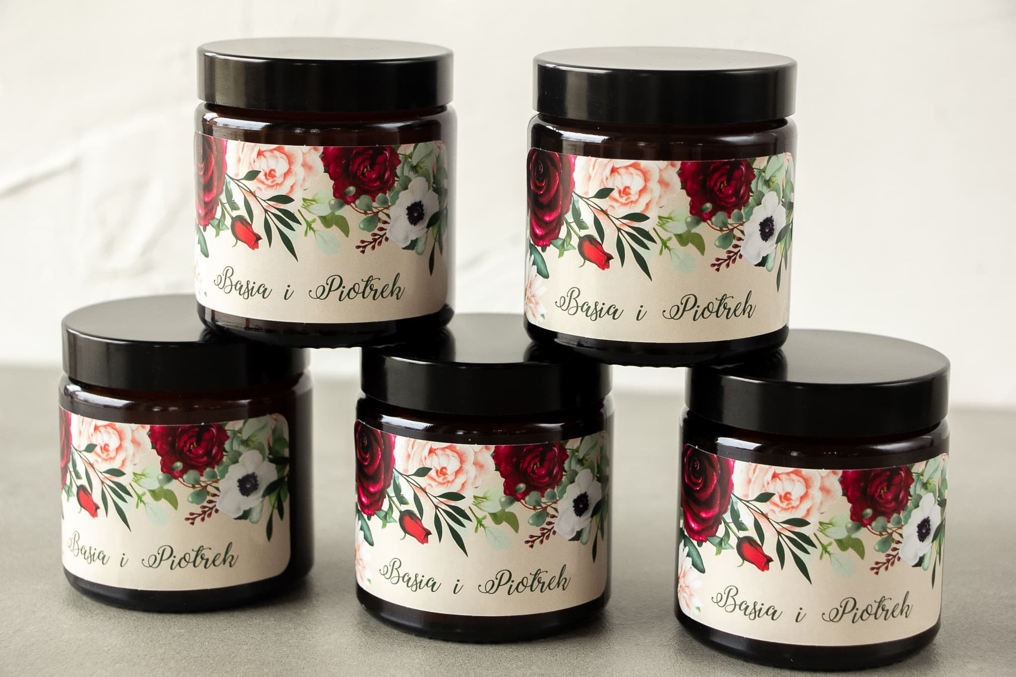 Korani No. 4 Soy Candle – Burgundy with Dahlia Wedding Favour - 3