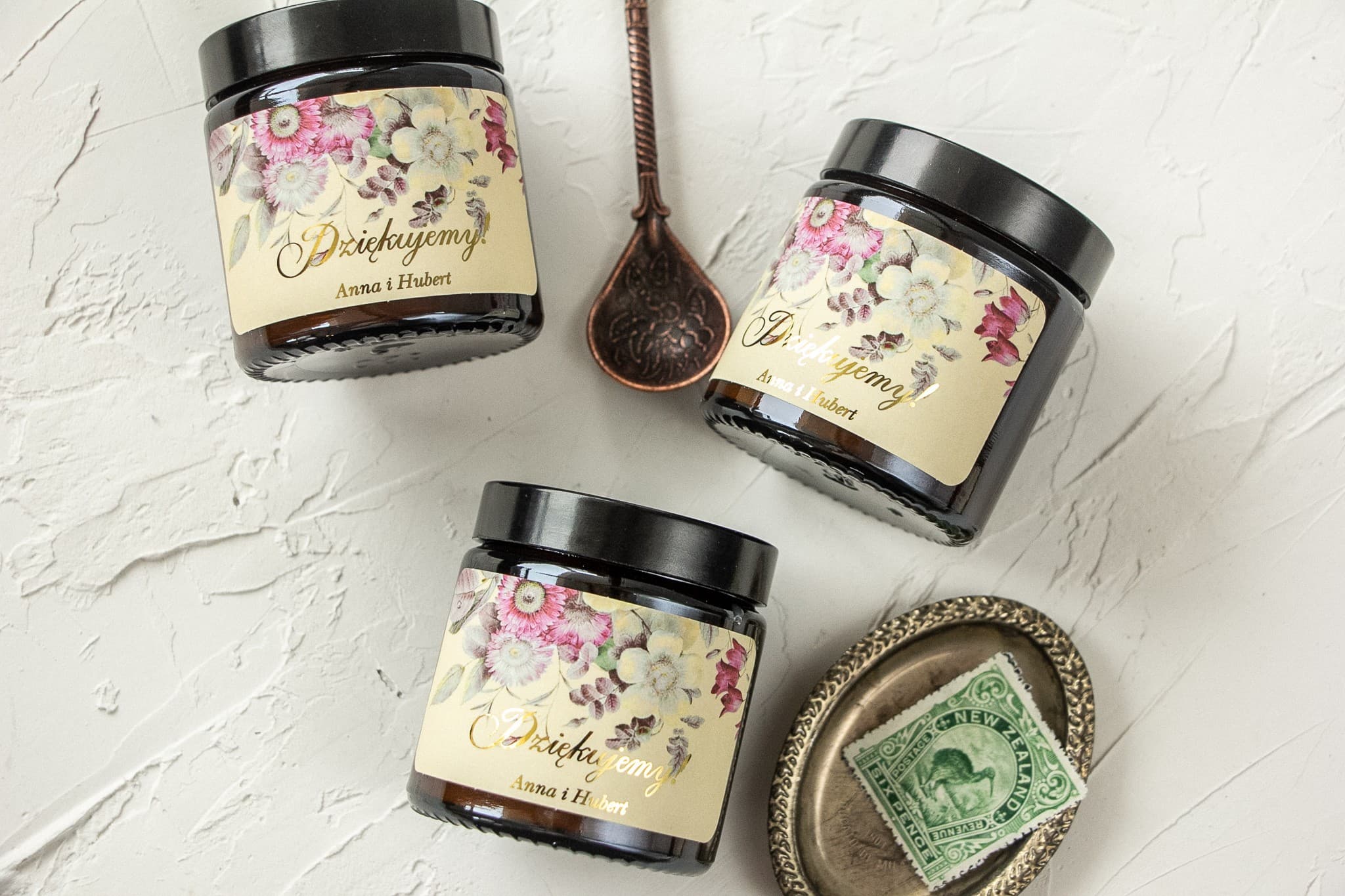 Szafirowe No. 1 Soy Candle – Gilded Vintage Bouquet Wedding Favour - 2