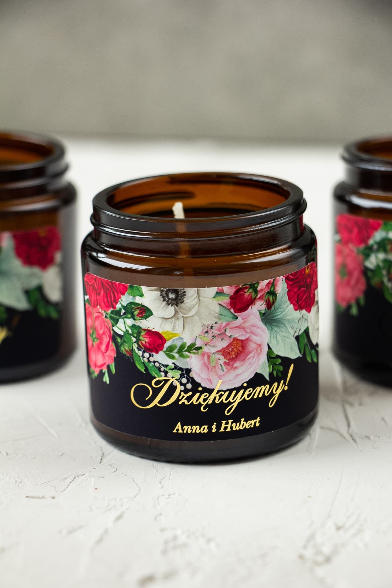 Szafirowe No. 4 Soy Candle – Gilded Peonies Wedding Favour