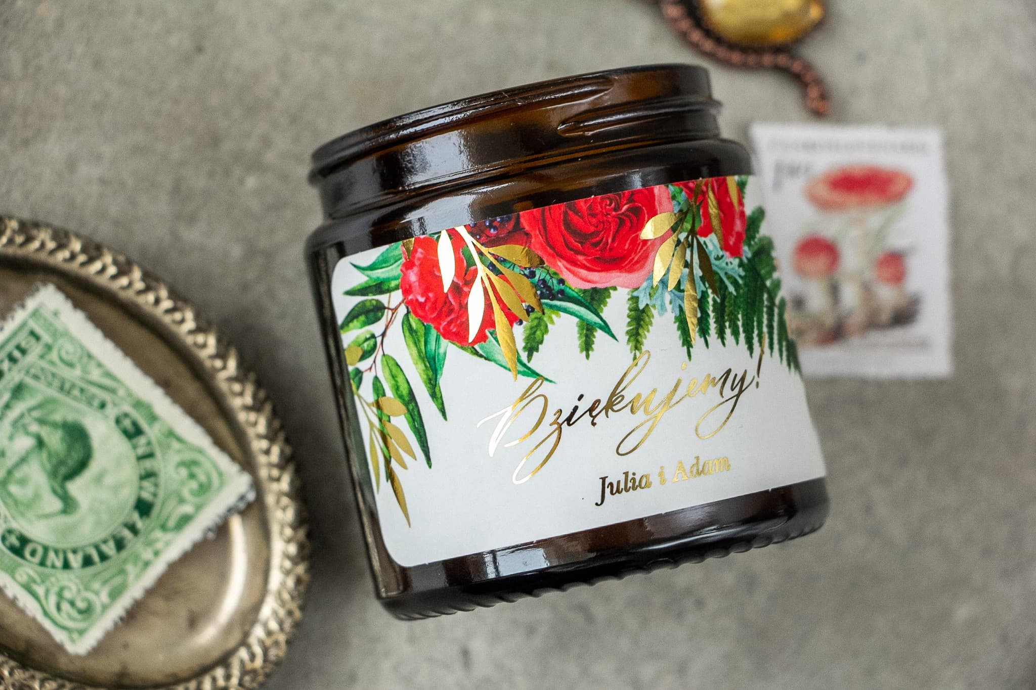 Rubin No. 8 Soy Candle – Gold Foiled Rose & Wedding Favours