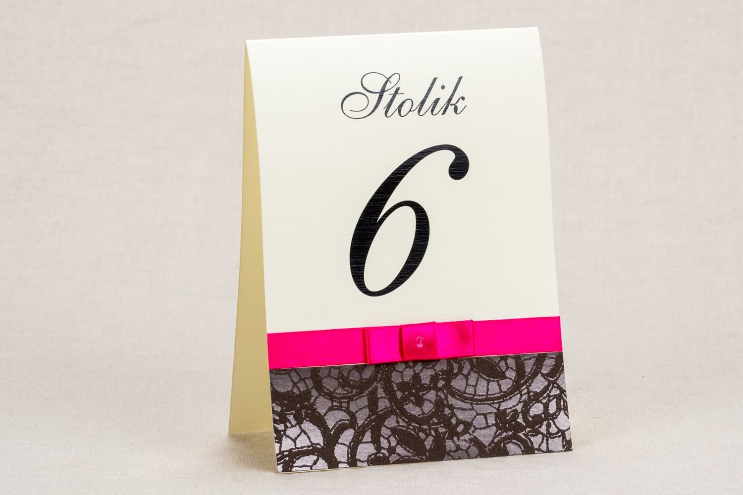 Elegant Wedding Table Numbers with Brown Lace and Ribbon | Wedding Table Numbering | Klaris No. 2