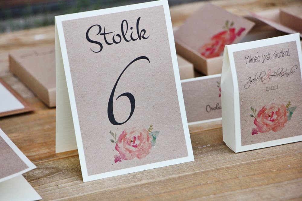 Watercolor Rose Wedding Table Numbers on Linen Paper | Wedding Table Number Cards | Margaret No. 6