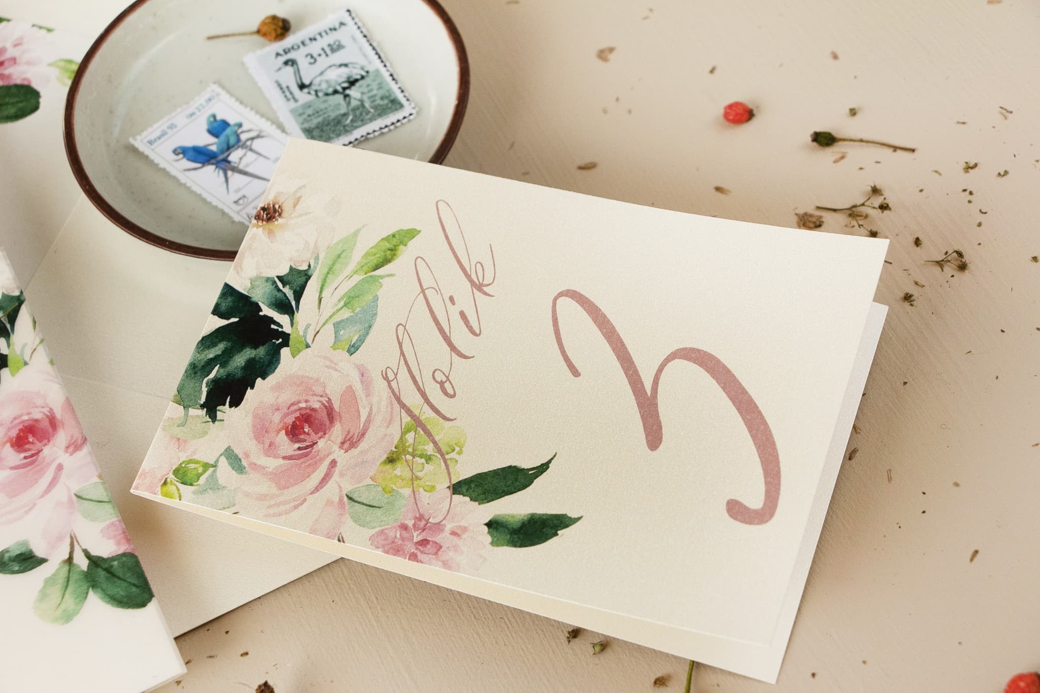 Peony Wedding Table Numbers on Pearlescent Paper | Table Numbering, Table Signs | Opal No. 8