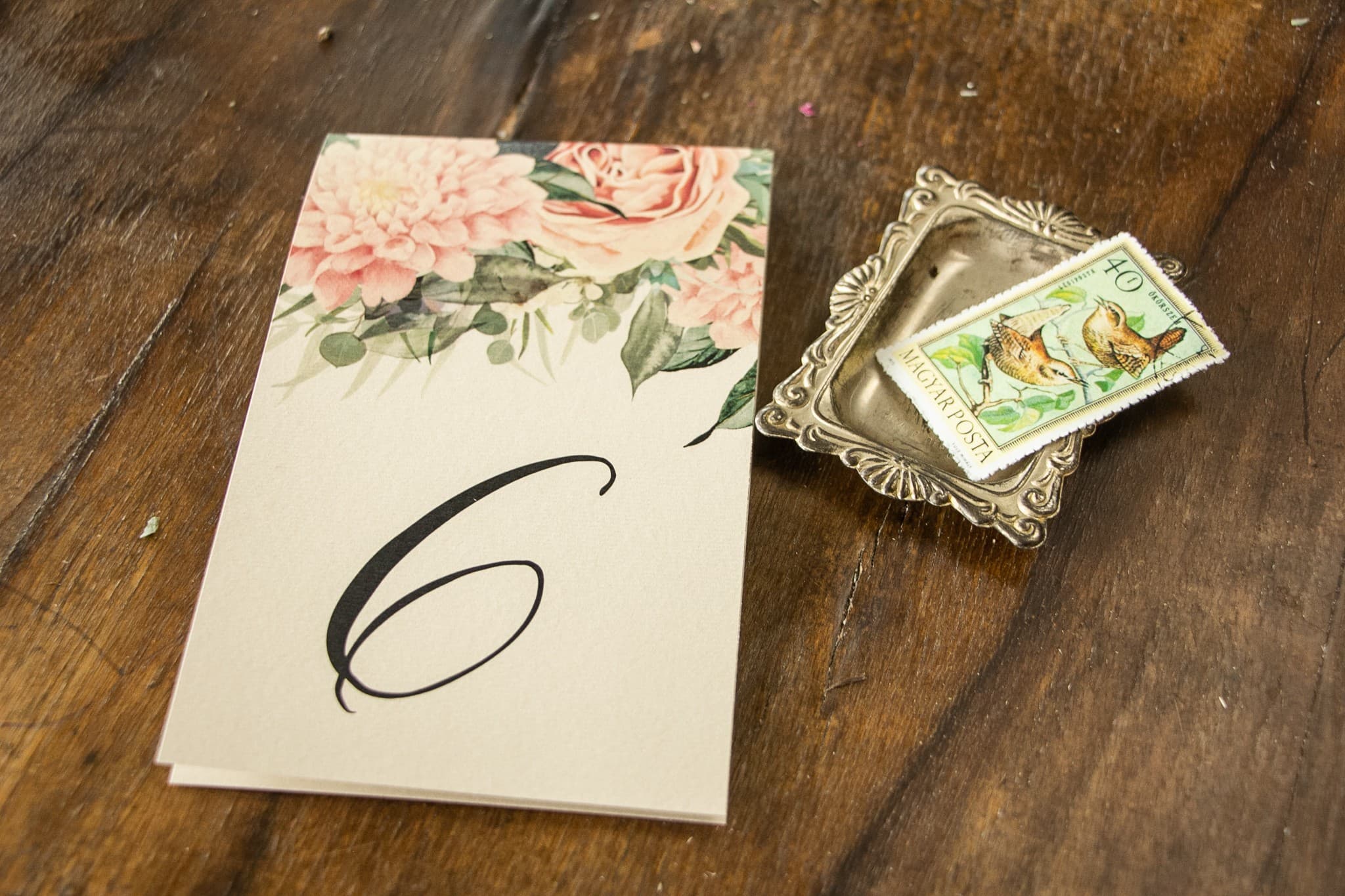 Pink Boho Peony Wedding Table Numbers | Standing Table Numbers | Topaz Design 4