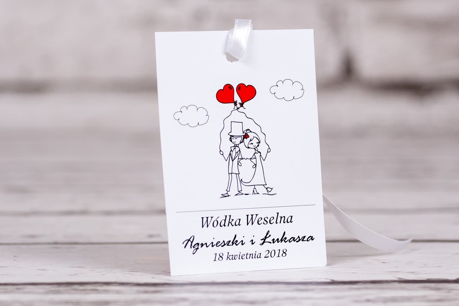 Funny Wedding Vodka Tags with Bride & Groom | Personalized Alcohol Labels | Bueno No. 6