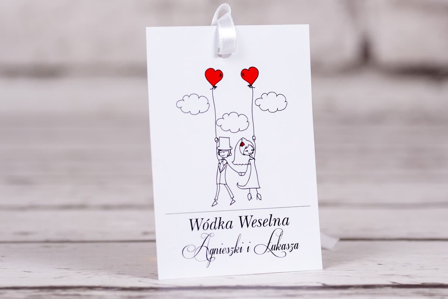 Funny Wedding Vodka Tags with Bride & Groom Illustration | Original Alcohol Tags | Bueno No. 7
