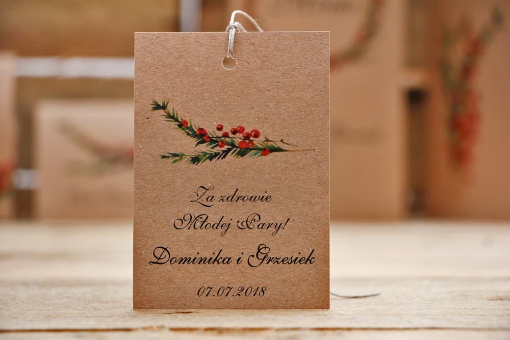 Forest Fruits No. 8 Eco Forest Wedding Tags with Rowan | Rustic Wedding Bottle Tags