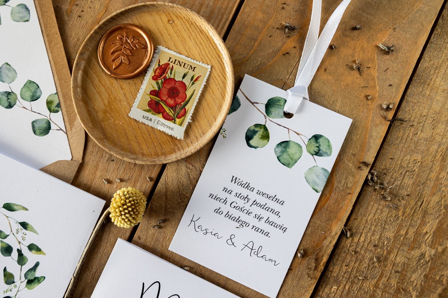 Eucalyptus Wedding Favor Tags | Personalized Alcohol Bottle Tags | Kalia Design 2