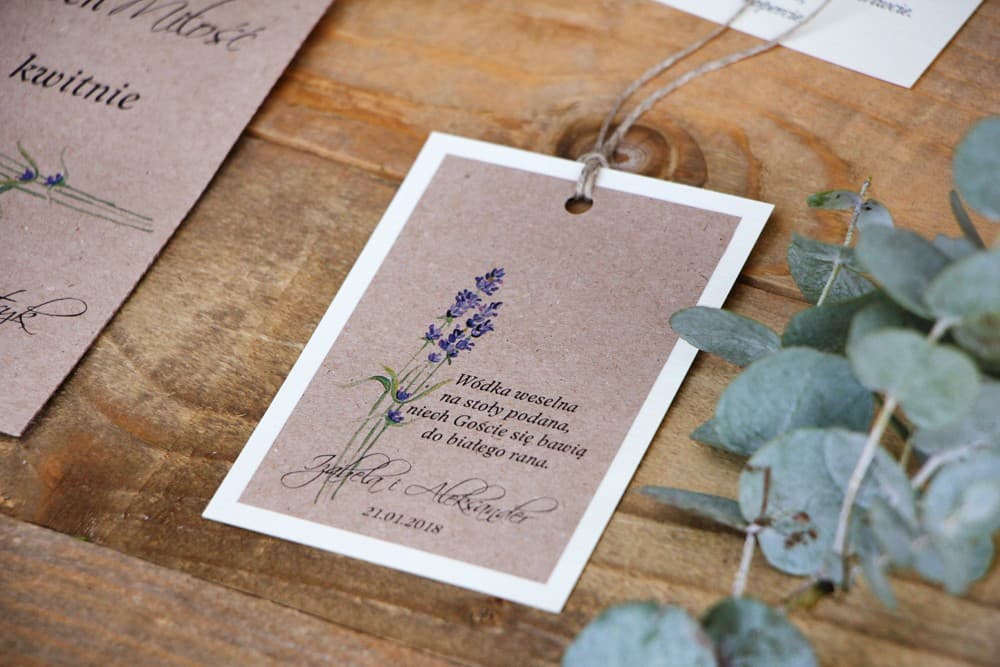 Rustic Wedding Vodka Tags with Lavender and Twine | Personalized Alcohol Labels | Margaret No. 1