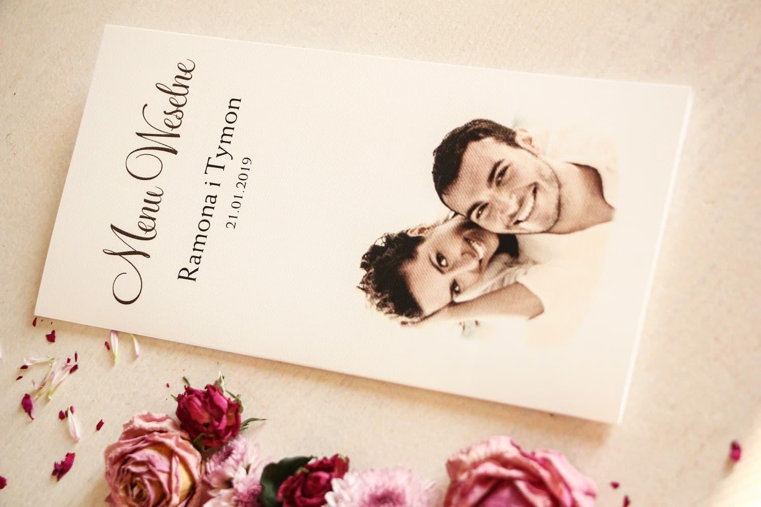 Personalised Wedding Menu with Photo | Wedding Menu Card with Photo No. 3