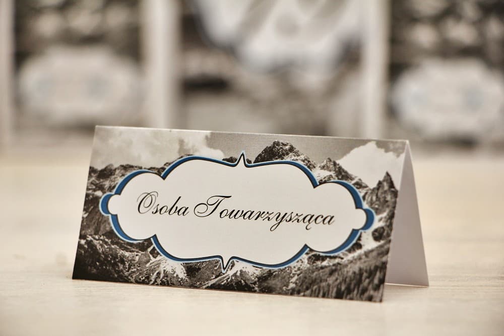 Winietki na stół weselny, ślub - Felicja nr 21 - Górski krajobraz -  dodatki ślubne