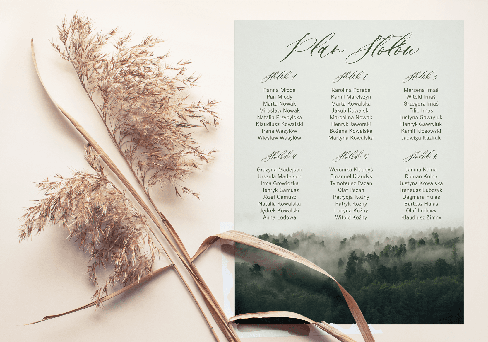 Woodland Forest Wedding Seating Chart Poster or PVC Board | Guest Table Plan | Opal No. 2