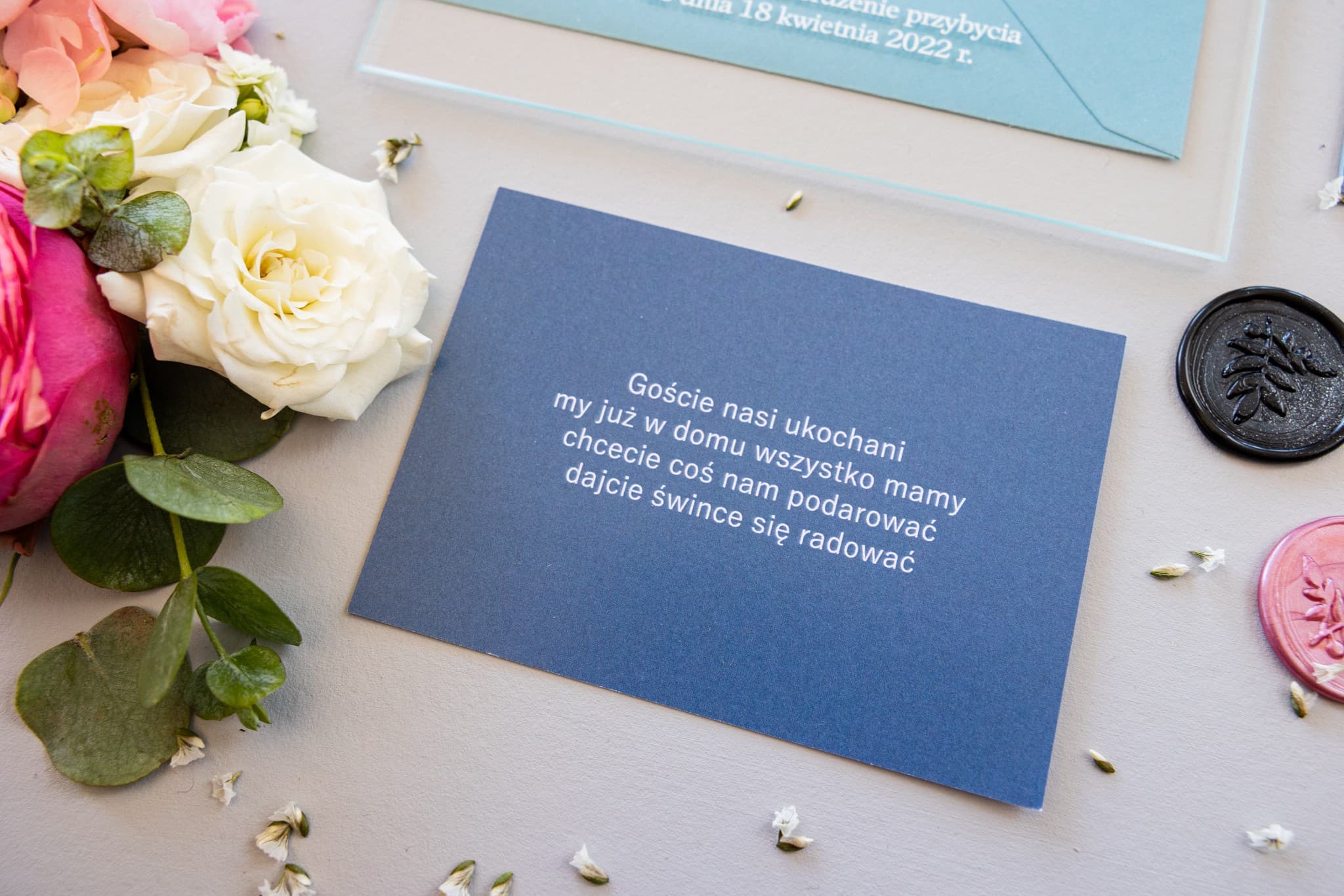 Zusatzkarte für Hochzeitseinladungen, weißes glattes Papier | Einliegerkarte | Soft Nr. 6