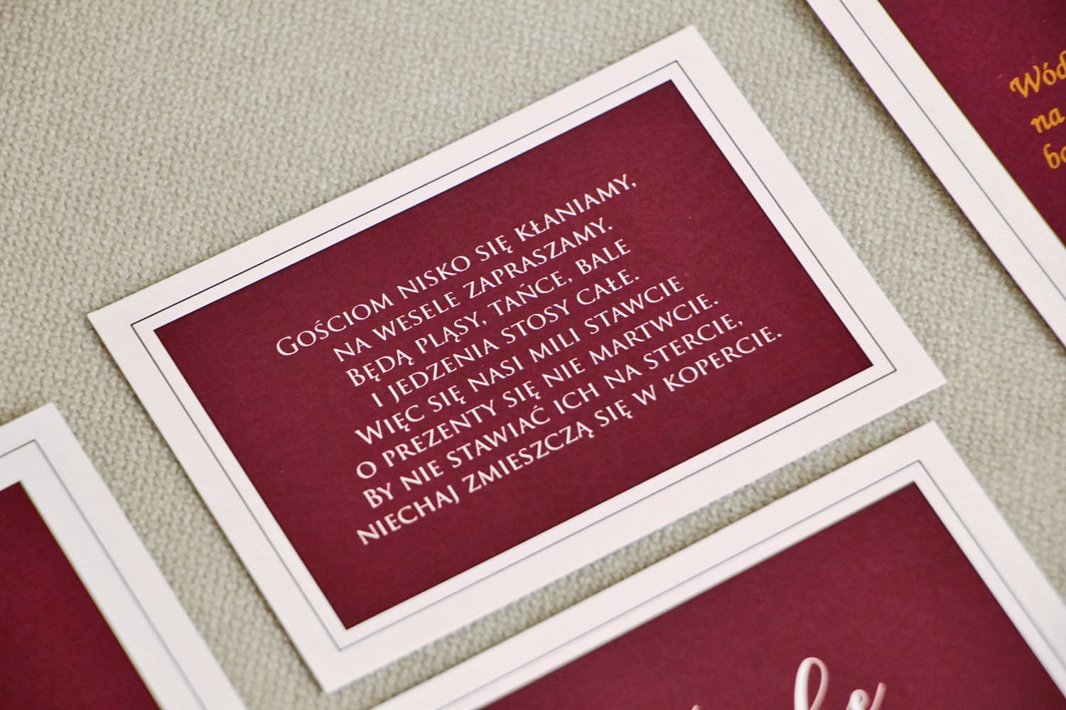 Zusatzkarten für Hochzeitseinladungen | Texte für Geldgeschenke | Sonata Nr. 6