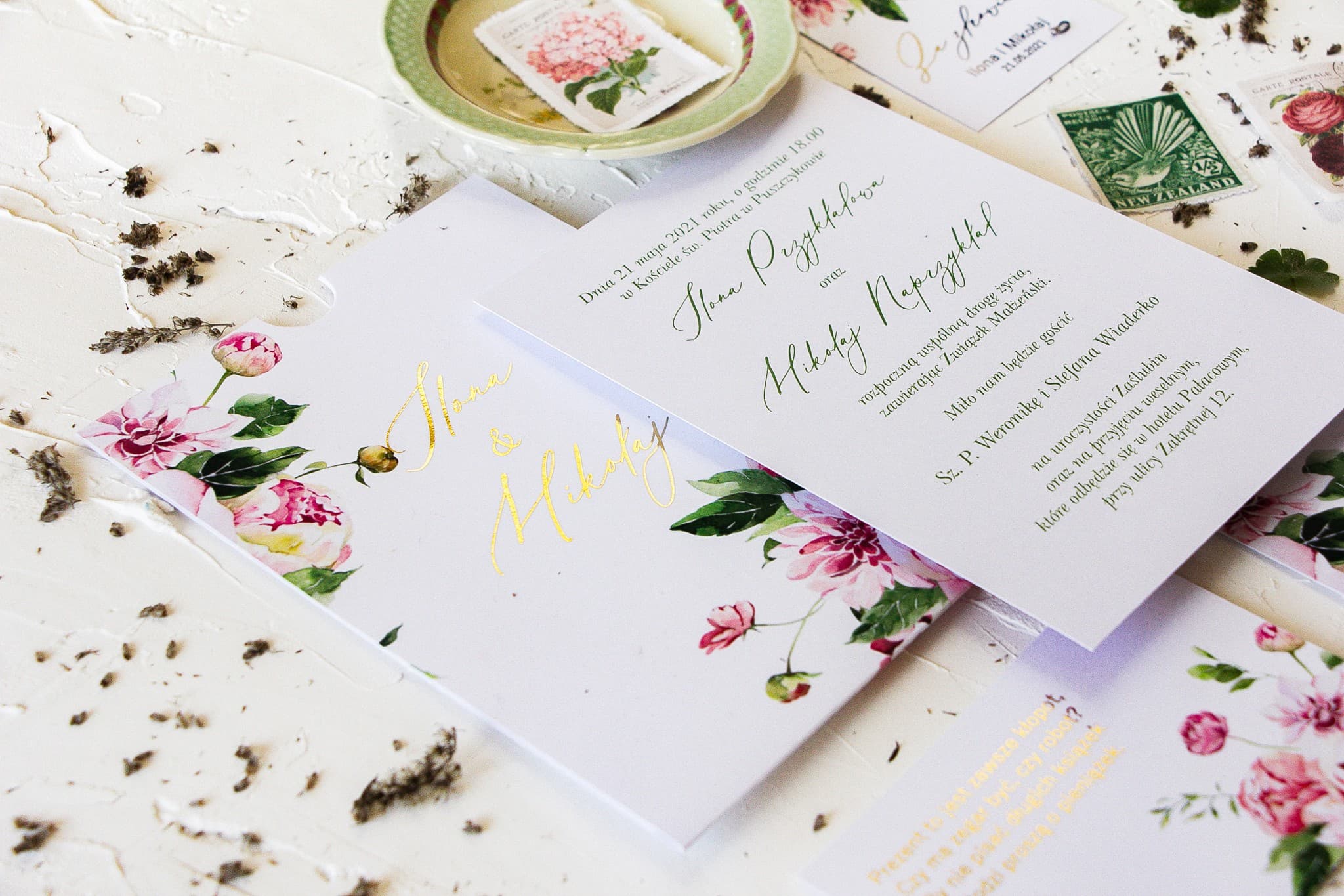 Zaproszenie Na Wesele Serenity nr 3 – Minimalistyczne z Piwonią - 2