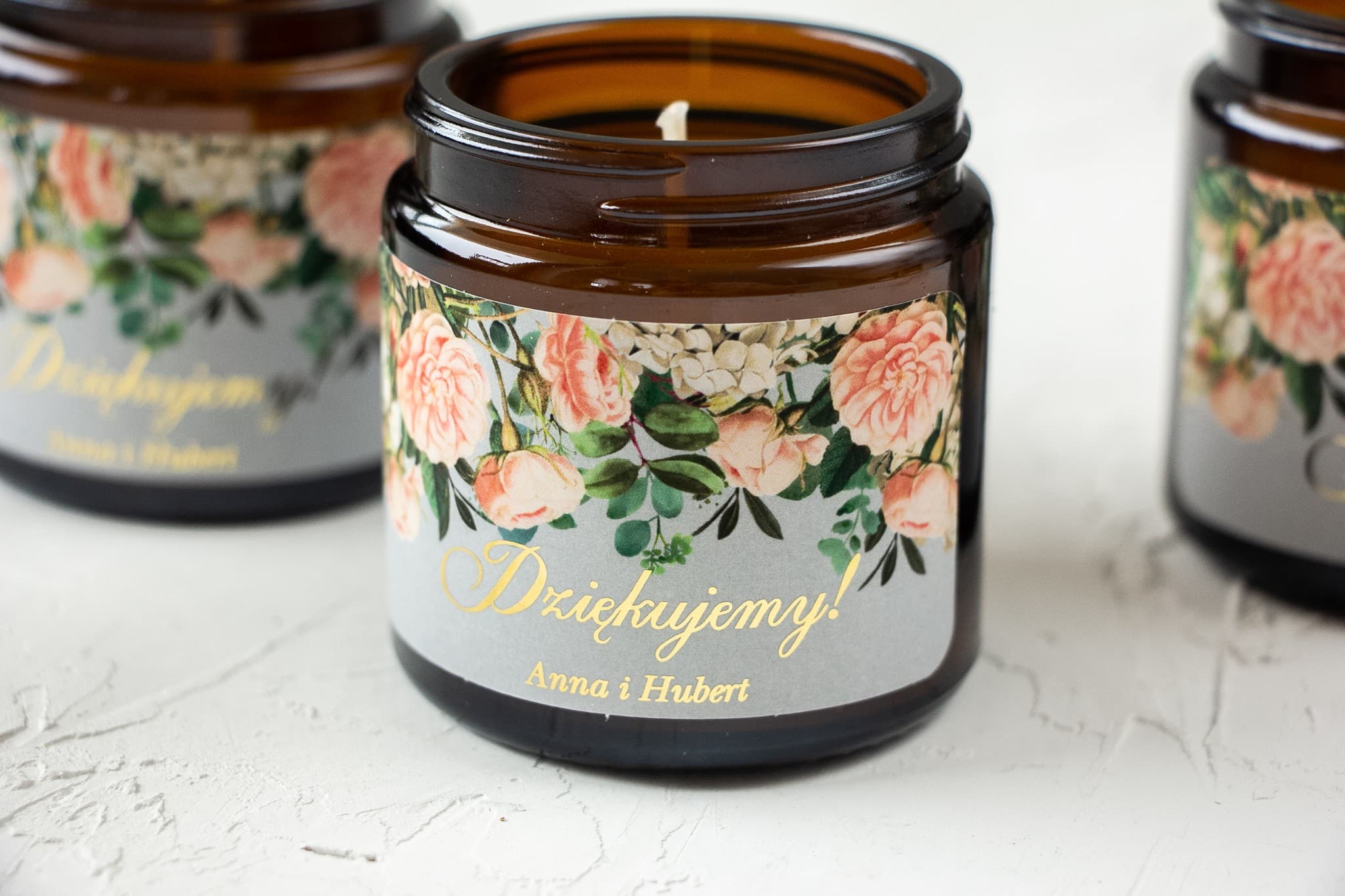 Sojakerze Szafirowe Nr. 2 – Blumiges Dankeschön für Gäste - 2