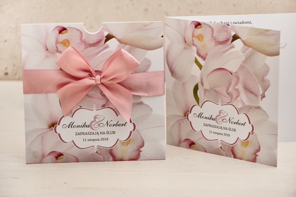 Zaproszenie Weselne Felicja nr 6 – Różowa Orchidea w Etui - 3
