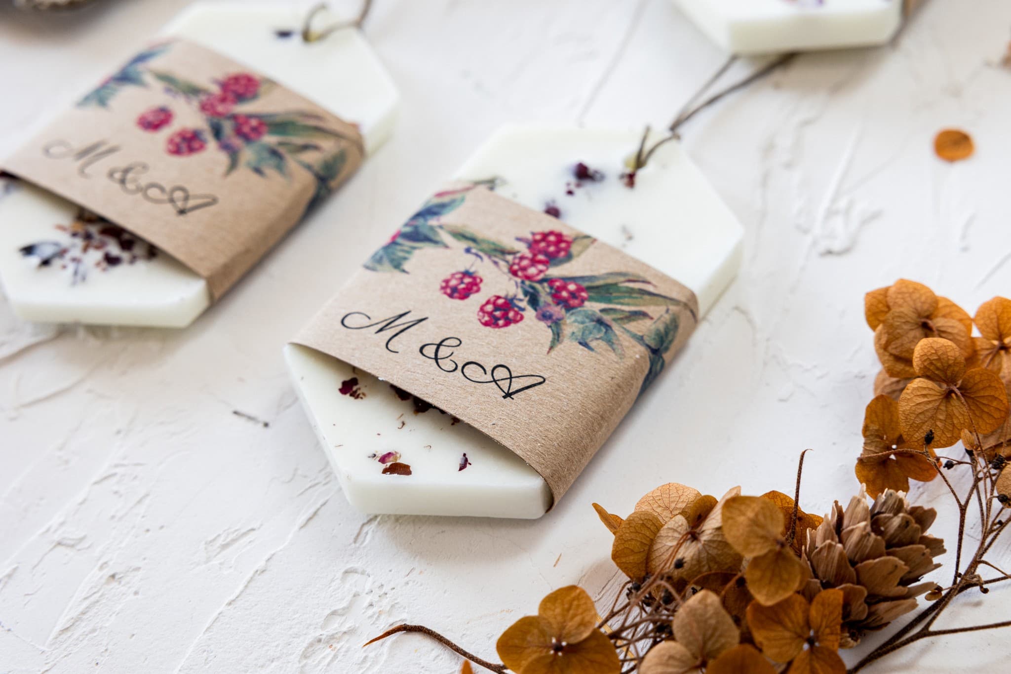 Duftanhänger aus Sojawachs mit Brombeeren | Gastgeschenke, Hochzeitspräsent | Sojoewe Owoce Lesne Nr. 1 - 2